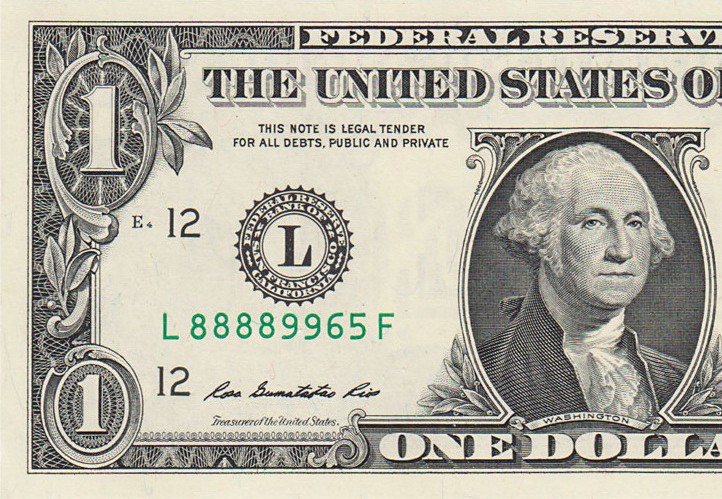 Close up image of a dollar bill