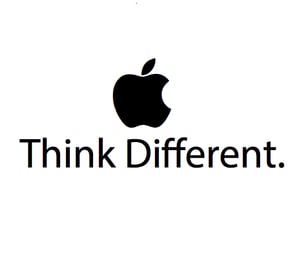 Apple's logo that says "Think Different"