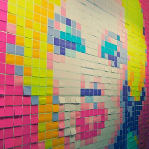 Post-it arwork of Marilyn Monroe