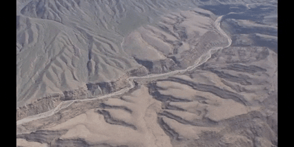 Desert landscape from aerial point of view