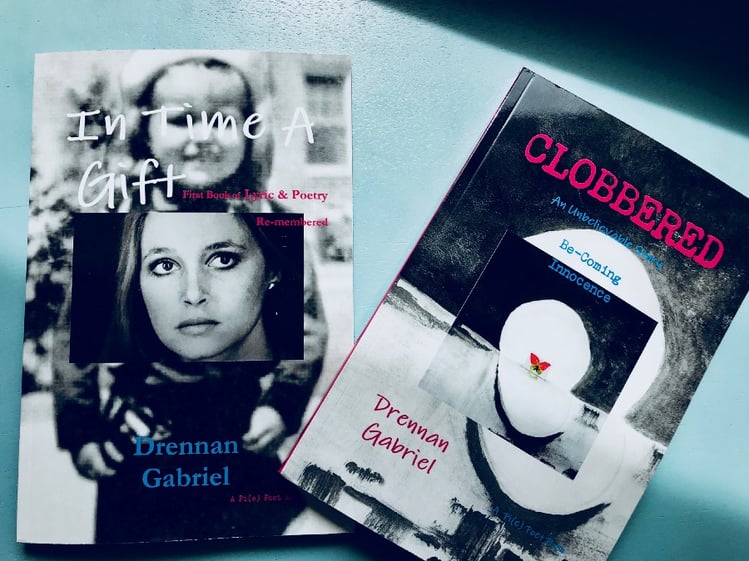 Susan's books "In Time a Gift" and "Clobbered"