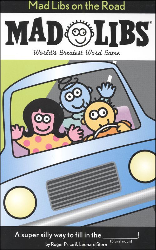 Cover of a Mad Libs book with a family in a car